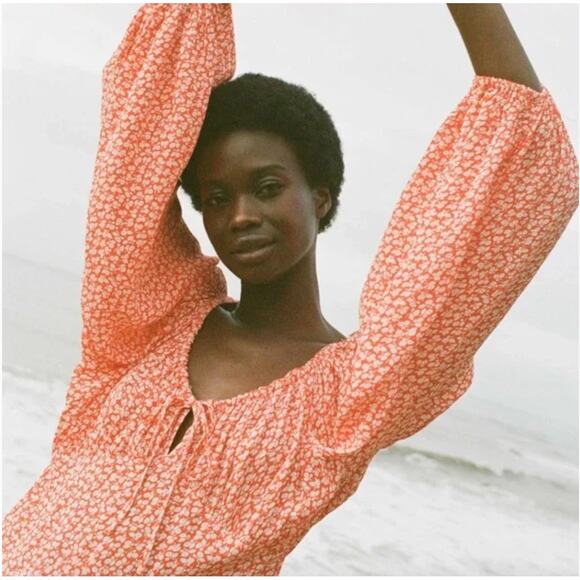 B51 DOEN Ortensia Midi Dress Dainty Floral XS Hillside Bloom Cottage Garden - Picture 2 of 12